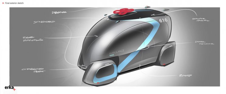 Ennek a futurisztikus mentőnek az útját egy drón tisztítaná meg - 2. kép