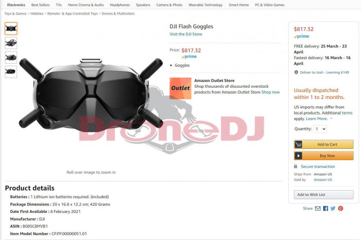 Felbukkant az Amazon oldalán a DJI FPV drónja - van, aki már elő is rendelte! - 3. kép